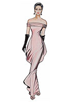 Valentino Gown, 2011 - Acrylic on illustration board