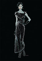 "Sequinn Savvy", Georgio Armani 2010 - Acrylic on black paper